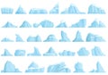 Iceberg icons set cartoon vector. Winter melting