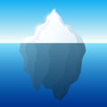 Iceberg illustration and background. Iceberg on water concept. Vector. Royalty Free Stock Photo