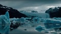 iceberg in jokulsarlon lagoon Ai generative