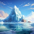 Iceberg landscape in the sea by Generative AI