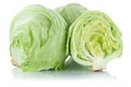 Iceberg lettuce fresh sliced vegetable isolated