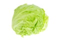 Iceberg lettuce head isolated on white background.