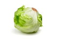 Iceberg lettuce, green vegetable isolated on white background Royalty Free Stock Photo