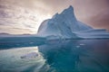 Iceberg in the light of the Midnight Sun - Greenland Royalty Free Stock Photo