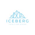 Iceberg logo geometric line outline / line art logo design
