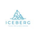 Iceberg logo geometric line outline / line art logo design