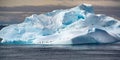 Iceberg with penguins and cormorants. Beautiful blue and turquoise iceberg in Antarctica with many animals. Photo is very sharp.