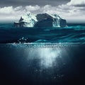 Iceberg, marine backgrounds with north ocean