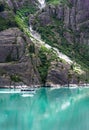 Sawyer Glacier Alaska Tracy Arm Fjord Sunset Royalty Free Stock Photo