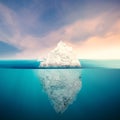 Iceberg model on blue ocean Royalty Free Stock Photo