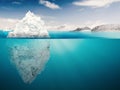 Iceberg model on blue ocean Royalty Free Stock Photo