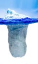 The Iceberg model, which likens human communication to iceberg ice cubes with a visible outflow of water. The ratio is very small