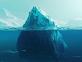 Iceberg in the ocean. 3d rendering. Computer digital drawing. Generative AI