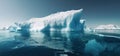 Iceberg in the ocean with a view under water. Crystal clear water. Hidden Danger And Global Warming, Generative AI Royalty Free Stock Photo