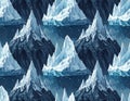 Iceberg Pattern in Arctic Waters Seamless Design Royalty Free Stock Photo