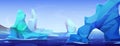 Iceberg pieces floating on sea water Royalty Free Stock Photo