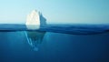 Iceberg with a plastic garbage bag underwater, the concept of pollution of the oceans and nature. Garbage in the water and melting Royalty Free Stock Photo