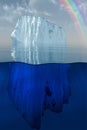 Iceberg and rainbow at sea Illustration Royalty Free Stock Photo