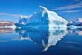 iceberg reflected in the calm waters of the polar region Royalty Free Stock Photo