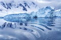 Iceberg Reflection Snow Mountains Blue Glaciers Dorian Bay Antarctica