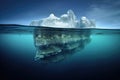 iceberg reflection on water surface from beneath