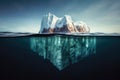 iceberg reflection on water surface from beneath