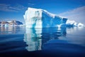 iceberg with ripples on the surface due to meltwater