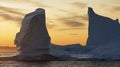 iceberg in the sea in the sunset, Ilulissat Icefjord, Illulissat, Greenland Royalty Free Stock Photo