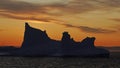 iceberg in the sea in the sunset, Ilulissat Icefjord, Illulissat, Greenland Royalty Free Stock Photo