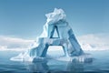 iceberg shape alphabet the shape of an iceberg forms the shape o Royalty Free Stock Photo
