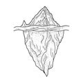 Iceberg sketch vector illustration