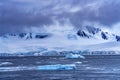 Iceberg Snow Mountains Blue Glaciers Dorian Bay Antarctica