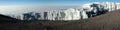 Iceberg at summit of mount Kilimanjaro panoramic Royalty Free Stock Photo