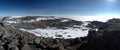 Iceberg at summit of mount Kilimanjaro panoramic Royalty Free Stock Photo