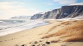 Arctic Fox Beach: Unreal Engine 3d Rendering Of A Snowy Beach With Stony Cliffs