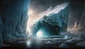 Iceberg Trails, Showcasing Massive Ice Formations And The Unique Environments They Create. Generative AI