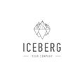 Iceberg triangle of cold mountain abstract vector and logo design or template hill business icon of company identity