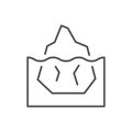 Iceberg underwater line outline icon