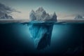 iceberg underwater risk, dark hidden .generative ai