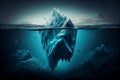 iceberg underwater risk, dark hidden .generative ai