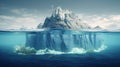 Iceberg - Underwater Risk - Global Warming Concept - 3d Rendering