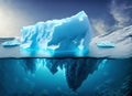 Iceberg - Underwater Risk - Global Warming Concept. Generated AI Royalty Free Stock Photo