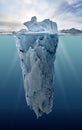 Iceberg with underwater view Royalty Free Stock Photo