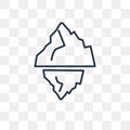 Iceberg vector icon isolated on transparent background, linear I