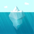 Iceberg vector illustration, big berg in ocean water floating