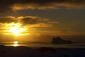 Iceberg and waters of the southern ocean at sunset Royalty Free Stock Photo