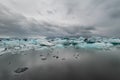 Icebergs afloat in the icelandic iceberg lagoon