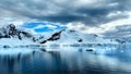 Icebergs in Antarctica and a dramatic sky Royalty Free Stock Photo