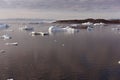 Icebergs on arctic ocean in Greenland Royalty Free Stock Photo