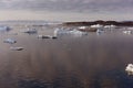 Icebergs on arctic ocean in Greenland Royalty Free Stock Photo